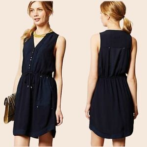 Anthropologie Maeve Navy Blue Pelona Sleeveless Shirtdress Size Small